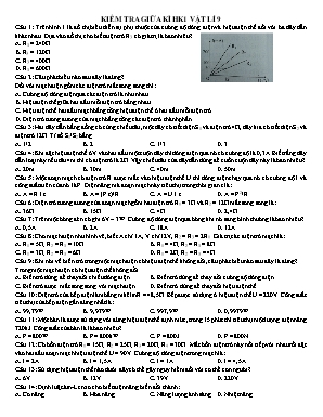 Đề kiểm tra giữa kì học kì 1 môn Vật lí 9